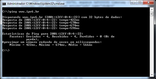ping ipv6.br