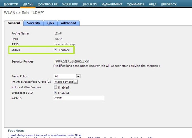 WLC - Criando WLAN
