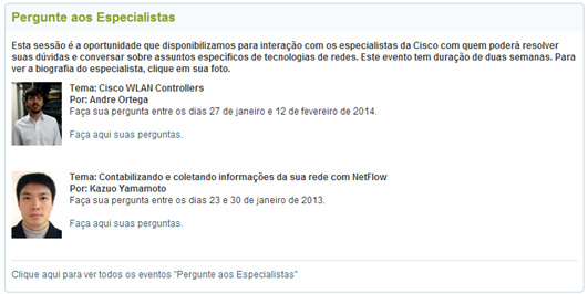 Pergunte aos especialistas