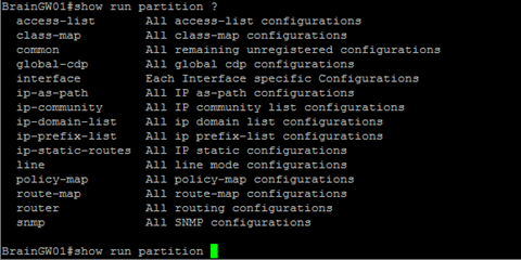 show run partition