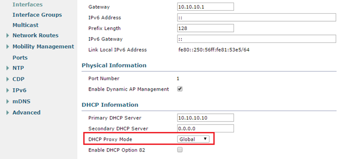 WLC External DHCP