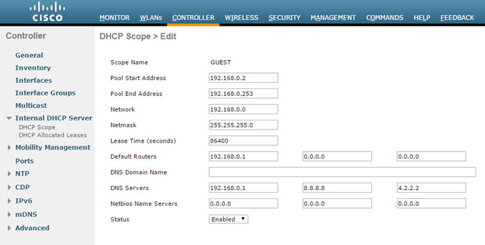 WLC Internal DHCP
