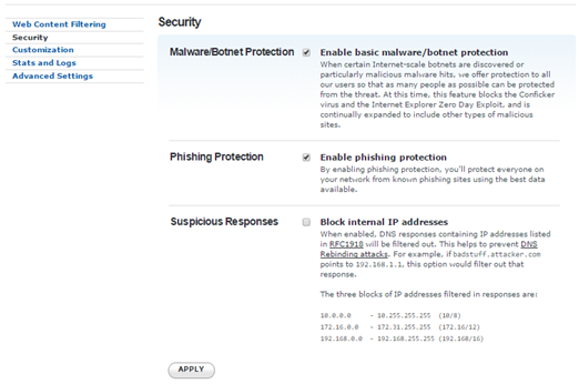 OpenDNS Security