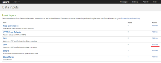 Splunk Data Input