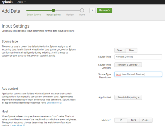 Splunk Data Input