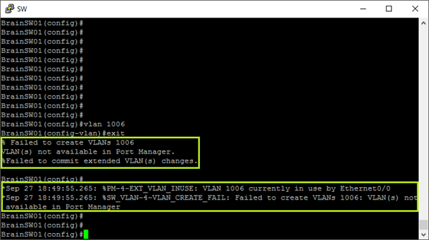 Internal VLAN Usage