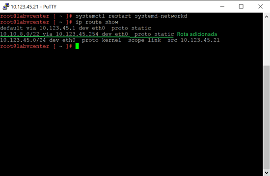Rota no VCSA 6.5