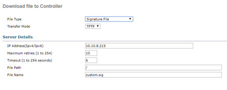 Download File to WLC
