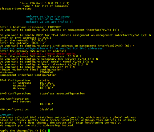 Initial Config FTD
