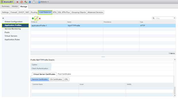 NSX App Profile