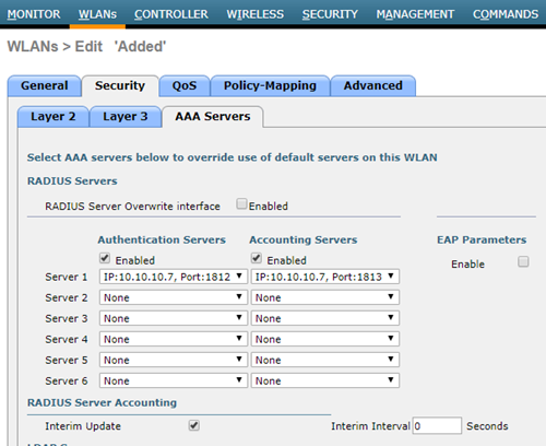 WLC - AAA Server
