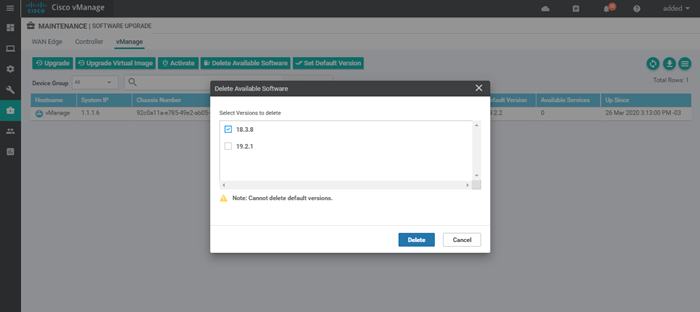 Upgrade vManage