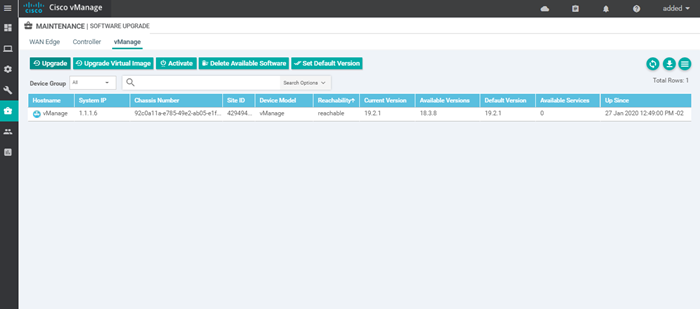 Upgrade vManage