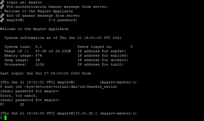 DNAC Serial Number