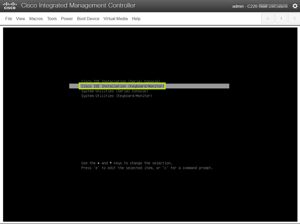 ISE - Boot Menu