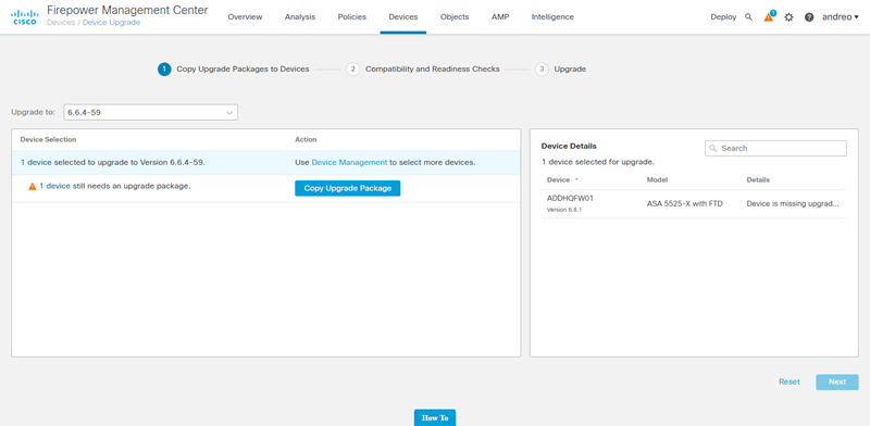 FMC 7.0 - Upgrade Wizard