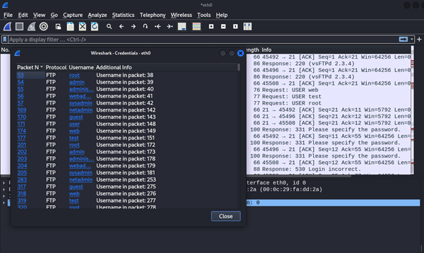 FTP Brute Force Credentials