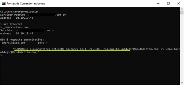 nslookup dmarc