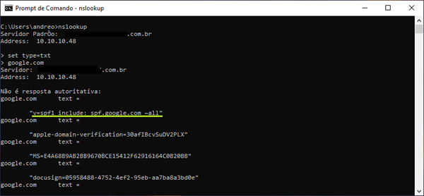 nslookup spf
